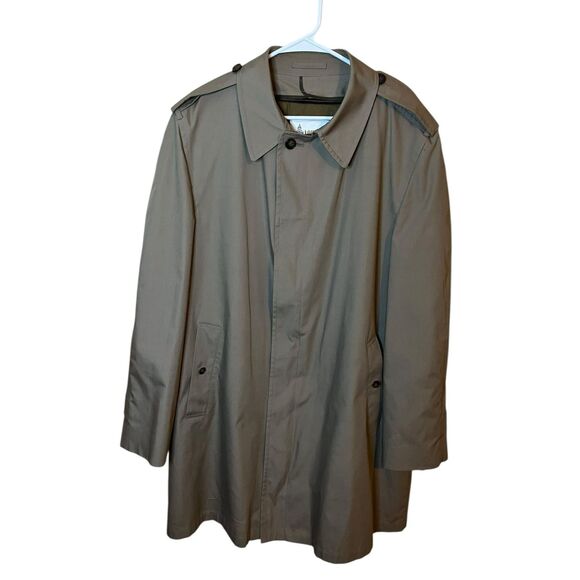 London Fog Other - Vintage London Fog Trench Coat Mens 46 Long Beige Wamsutta Thinsulate Lined USA